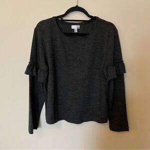 14th & Union Grey Ruffle Sweater